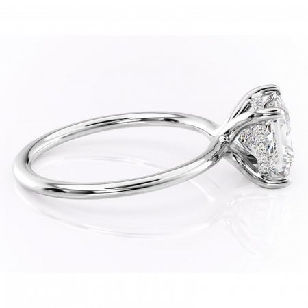 Inel de logodnă Ruby din aur Alb 14kt cu moissanite tăietură princess – Solitar rafinată pentru profil înalt | Personalizează și configurează gratuit online [1]