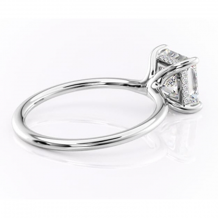 Inel de logodnă Ruby din aur Alb 14kt cu moissanite tăietură princess – Solitar rafinată pentru profil înalt | Personalizează și configurează gratuit online [2]