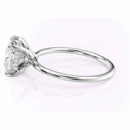 Inel de logodnă Ruby din aur Alb 14kt cu moissanite tăietură princess – Solitar rafinată pentru profil înalt | Personalizează și configurează gratuit online [5]