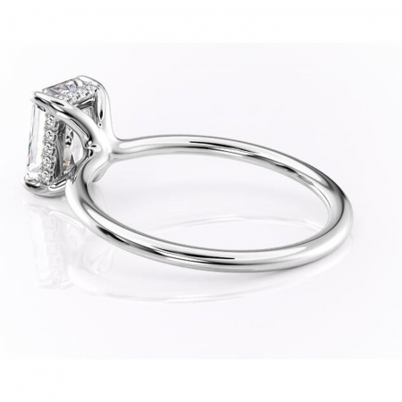 Inel de logodnă Ruby din aur Alb 18kt cu moissanite tăietură radiantă – Solitar rafinată pentru profil înalt | Personalizează și configurează gratuit online [4]