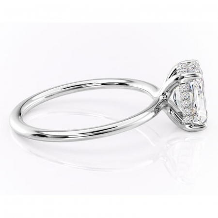 Inel de logodnă Ruby din aur Alb 18kt cu moissanite tăietură radiantă – Solitar rafinată pentru profil înalt | Personalizează și configurează gratuit online [1]