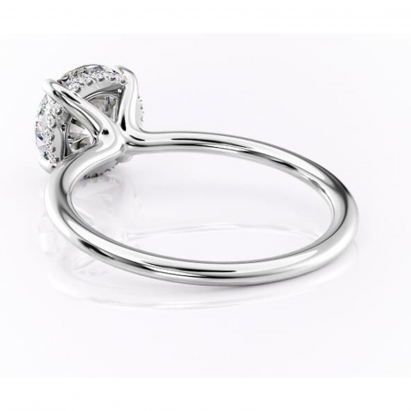 Inel de logodnă Ruby din aur Alb 14kt cu moissanite tăietură rotundă – Solitar rafinată pentru profil înalt | Personalizează și configurează gratuit online [3]