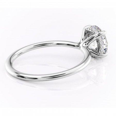 Inel de logodnă Ruby din aur Alb 14kt cu moissanite tăietură rotundă – Solitar rafinată pentru profil înalt | Personalizează și configurează gratuit online [2]