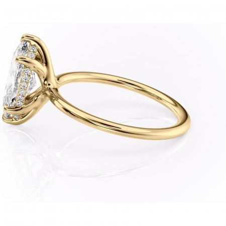 Inel de logodnă Ruby din aur Galben 14kt cu moissanite tăietură marquise – Solitar rafinată pentru profil înalt | Personalizează și configurează gratuit online [5]