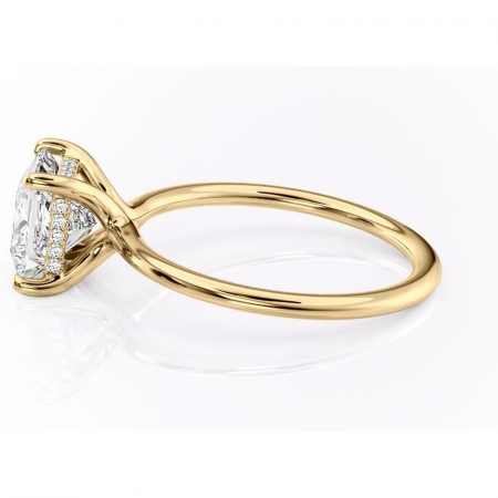 Inel de logodnă Ruby din aur Galben 14kt cu moissanite tăietură princess – Solitar rafinată pentru profil înalt | Personalizează și configurează gratuit online [5]