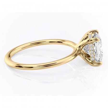 Inel de logodnă Ruby din aur Galben 14kt cu moissanite tăietură princess – Solitar rafinată pentru profil înalt | Personalizează și configurează gratuit online [1]