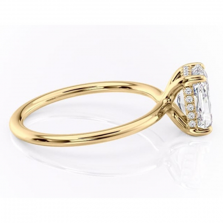 Inel de logodnă Ruby din aur Galben 18kt cu moissanite tăietură radiantă – Solitar rafinată pentru profil înalt | Personalizează și configurează gratuit online [1]