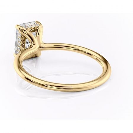 Inel de logodnă Ruby din aur Galben 18kt cu moissanite tăietură radiantă – Solitar rafinată pentru profil înalt | Personalizează și configurează gratuit online [3]