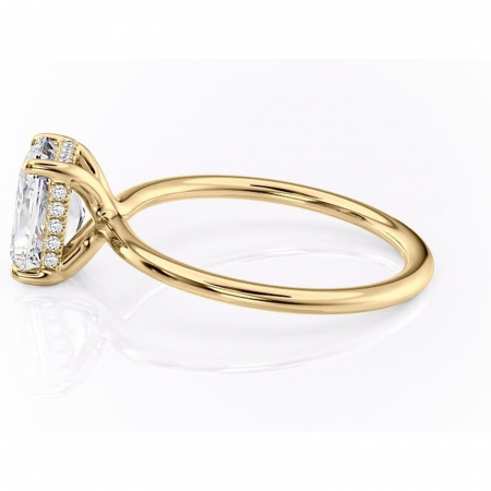 Inel de logodnă Ruby din aur Galben 18kt cu moissanite tăietură radiantă – Solitar rafinată pentru profil înalt | Personalizează și configurează gratuit online [5]