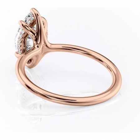Inel de logodnă Ruby din aur Rose 14kt cu moissanite tăietură marquise – Solitar rafinată pentru profil înalt | Personalizează și configurează gratuit online [3]