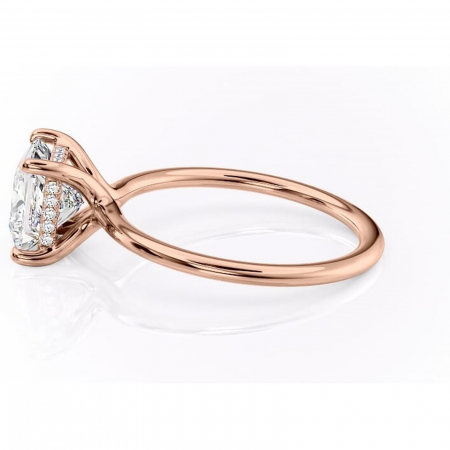 Inel de logodnă Ruby din aur Rose 18kt cu moissanite tăietură princess – Solitar rafinată pentru profil înalt | Personalizează și configurează gratuit online [5]