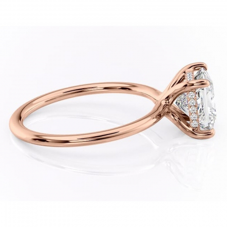 Inel de logodnă Ruby din aur Rose 18kt cu moissanite tăietură princess – Solitar rafinată pentru profil înalt | Personalizează și configurează gratuit online [1]