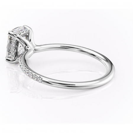 Inel de logodnă Sapphire din aur Alb 14kt cu moissanite tăietură asscher – Montură pavé rafinată pentru profil înalt | Personalizează și configurează gratuit online [4]