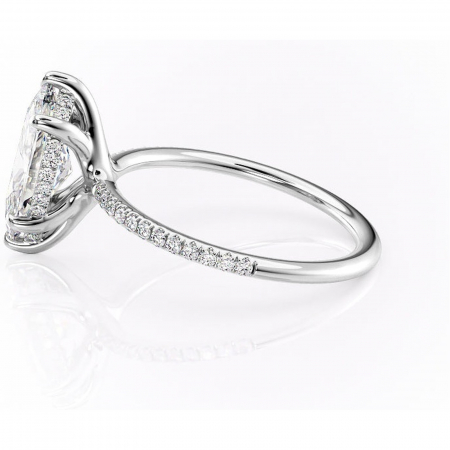 Inel de logodnă Sapphire din aur Alb 14kt cu moissanite tăietură marquise – Montură pavé rafinată pentru profil înalt | Personalizează și configurează gratuit online [5]