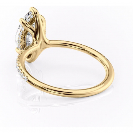 Inel de logodnă Sapphire din aur Galben 14kt cu moissanite tăietură marquise – Montură pavé rafinată pentru profil înalt | Personalizează și configurează gratuit online [3]