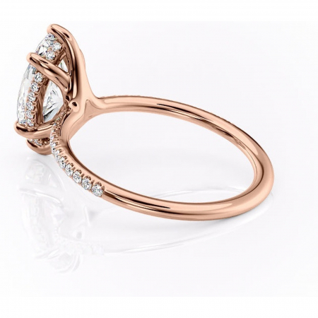 Inel de logodnă Sapphire din aur Rose 14kt cu moissanite tăietură marquise – Montură pavé rafinată pentru profil înalt | Personalizează și configurează gratuit online [4]