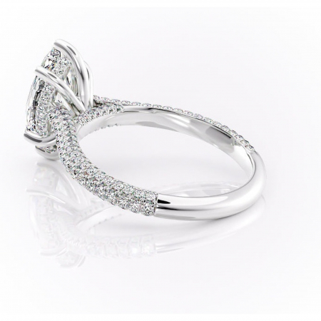 Inel de logodnă Seraphina din aur Alb 14kt cu moissanite tăietură marquise – Montură pavé rafinată pentru profil înalt | Personalizează și configurează gratuit online [4]