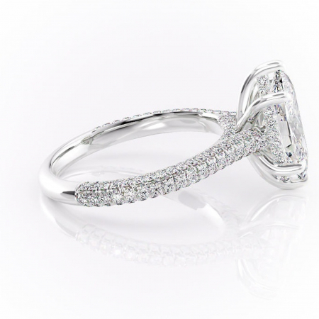 Inel de logodnă Seraphina din aur Alb 14kt cu moissanite tăietură marquise – Montură pavé rafinată pentru profil înalt | Personalizează și configurează gratuit online [1]