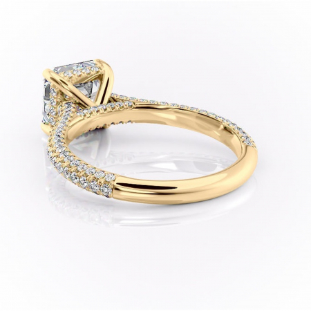 Inel de logodnă Seraphina din aur Galben 18kt cu moissanite tăietură asscher – Montură pavé rafinată pentru profil înalt | Personalizează și configurează gratuit online [3]