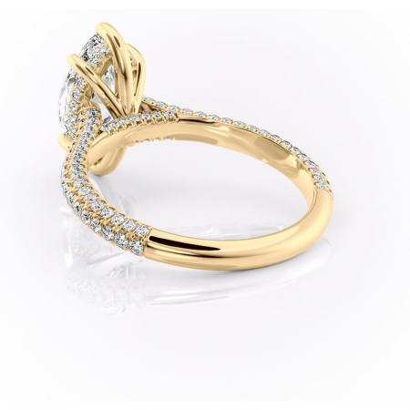 Inel de logodnă Seraphina din aur Galben 18kt cu moissanite tăietură marquise – Montură pavé rafinată pentru profil înalt | Personalizează și configurează gratuit online [3]