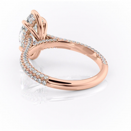 Inel de logodnă Seraphina din aur Rose 14kt cu moissanite tăietură marquise – Montură pavé rafinată pentru profil înalt | Personalizează și configurează gratuit online [3]
