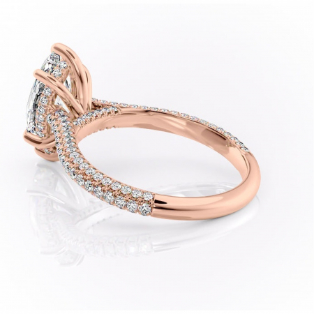 Inel de logodnă Seraphina din aur Rose 14kt cu moissanite tăietură marquise – Montură pavé rafinată pentru profil înalt | Personalizează și configurează gratuit online [4]