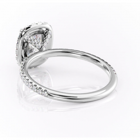 Inel de logodnă Serelith din aur Alb 14kt cu moissanite tăietură asscher – Halo rafinată pentru profil înalt | Personalizează și configurează gratuit online [3]