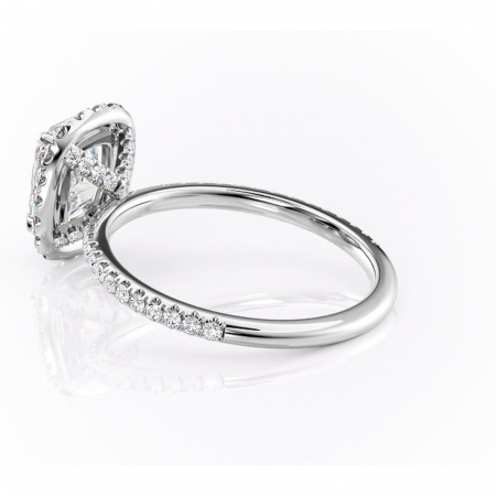 Inel de logodnă Serelith din aur Alb 14kt cu moissanite tăietură asscher – Halo rafinată pentru profil înalt | Personalizează și configurează gratuit online [4]