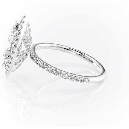 Inel de logodnă Serelith din aur Alb 14kt cu moissanite tăietură marquise – Halo rafinată pentru profil înalt | Personalizează și configurează gratuit online [5]