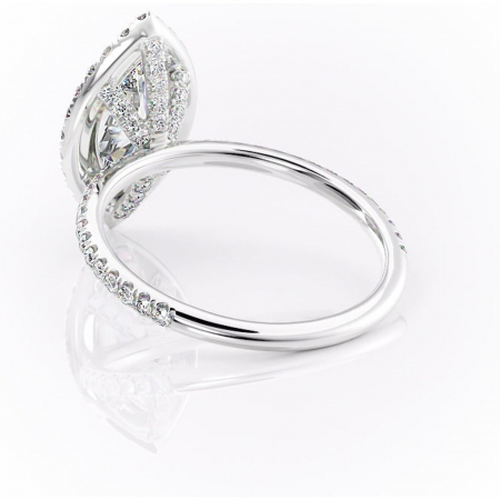 Inel de logodnă Serelith din aur Alb 14kt cu moissanite tăietură marquise – Halo rafinată pentru profil înalt | Personalizează și configurează gratuit online [3]