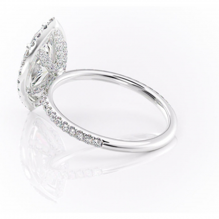 Inel de logodnă Serelith din aur Alb 14kt cu moissanite tăietură marquise – Halo rafinată pentru profil înalt | Personalizează și configurează gratuit online [4]