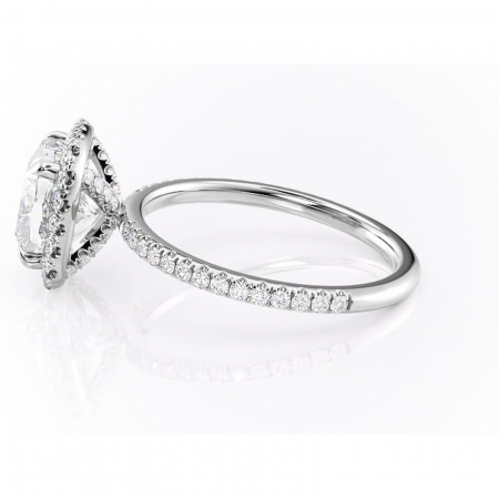 Inel de logodnă Serelith din aur Alb 14kt cu moissanite tăietură pernă – Halo rafinată pentru profil înalt | Personalizează și configurează gratuit online [5]