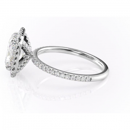 Inel de logodnă Serelith din aur Alb 14kt cu moissanite tăietură radiantă – Halo rafinată pentru profil înalt | Personalizează și configurează gratuit online [5]