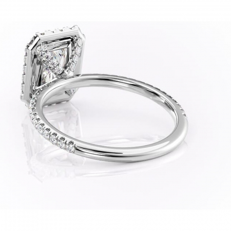 Inel de logodnă Serelith din aur Alb 14kt cu moissanite tăietură radiantă – Halo rafinată pentru profil înalt | Personalizează și configurează gratuit online [3]