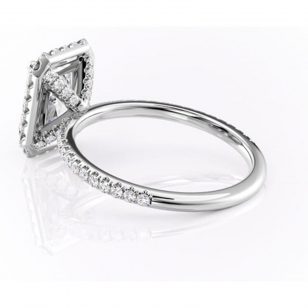 Inel de logodnă Serelith din aur Alb 14kt cu moissanite tăietură radiantă – Halo rafinată pentru profil înalt | Personalizează și configurează gratuit online [4]