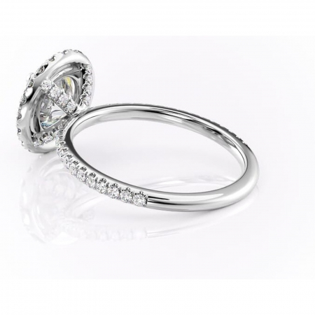 Inel de logodnă Serelith din aur Alb 14kt cu moissanite tăietură rotundă – Halo rafinată pentru profil înalt | Personalizează și configurează gratuit online [4]