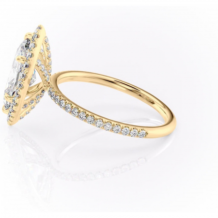 Inel de logodnă Serelith din aur Galben 14kt cu moissanite tăietură marquise – Halo rafinată pentru profil înalt | Personalizează și configurează gratuit online [5]