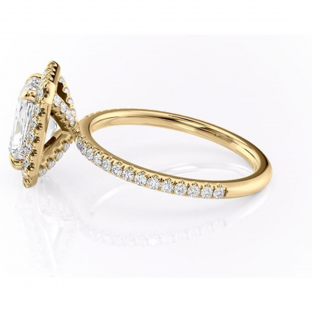 Inel de logodnă Serelith din aur Galben 14kt cu moissanite tăietură radiantă – Halo rafinată pentru profil înalt | Personalizează și configurează gratuit online [5]