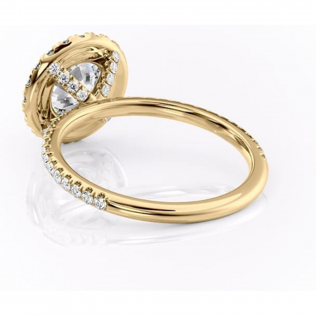 Inel de logodnă Serelith din aur Galben 14kt cu moissanite tăietură rotundă – Halo rafinată pentru profil înalt | Personalizează și configurează gratuit online [3]