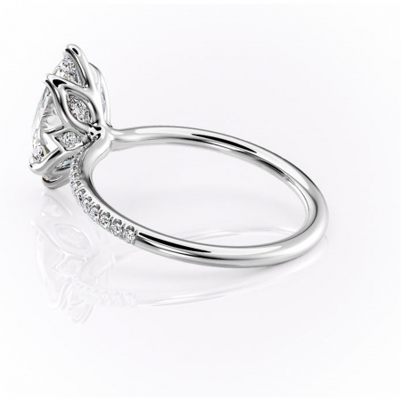 Inel de logodnă Seren din aur Alb 14kt cu moissanite tăietură marquise – Montură pavé rafinată pentru profil înalt | Personalizează și configurează gratuit online [4]