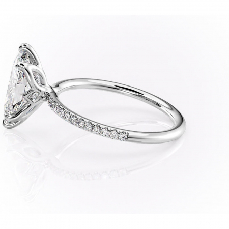 Inel de logodnă Seren din aur Alb 14kt cu moissanite tăietură marquise – Montură pavé rafinată pentru profil înalt | Personalizează și configurează gratuit online [5]