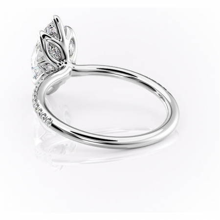 Inel de logodnă Seren din aur Alb 14kt cu moissanite tăietură marquise – Montură pavé rafinată pentru profil înalt | Personalizează și configurează gratuit online [3]