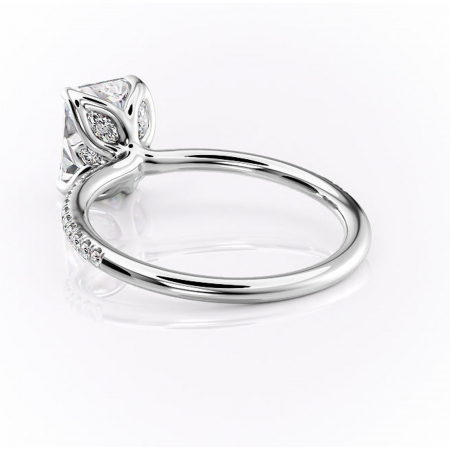 Inel de logodnă Seren din aur Alb 14kt cu moissanite tăietură radiantă – Montură pavé rafinată pentru profil înalt | Personalizează și configurează gratuit online [3]