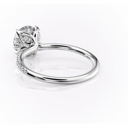 Inel de logodnă Seren din aur Alb 14kt cu moissanite tăietură rotundă – Montură pavé rafinată pentru profil înalt | Personalizează și configurează gratuit online [3]