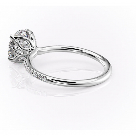 Inel de logodnă Seren din aur Alb 14kt cu moissanite tăietură rotundă – Montură pavé rafinată pentru profil înalt | Personalizează și configurează gratuit online [4]