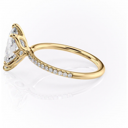 Inel de logodnă Seren din aur Galben 14kt cu moissanite tăietură marquise – Montură pavé rafinată pentru profil înalt | Personalizează și configurează gratuit online [5]