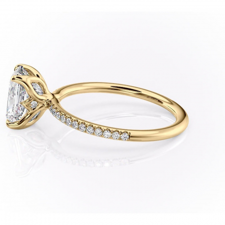 Inel de logodnă Seren din aur Galben 14kt cu moissanite tăietură radiantă – Montură pavé rafinată pentru profil înalt | Personalizează și configurează gratuit online [5]