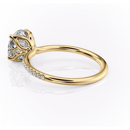 Inel de logodnă Seren din aur Galben 14kt cu moissanite tăietură rotundă – Montură pavé rafinată pentru profil înalt | Personalizează și configurează gratuit online [4]