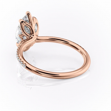Inel de logodnă Seren din aur Rose 14kt cu moissanite tăietură marquise – Montură pavé rafinată pentru profil înalt | Personalizează și configurează gratuit online [3]