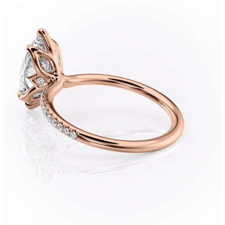 Inel de logodnă Seren din aur Rose 14kt cu moissanite tăietură marquise – Montură pavé rafinată pentru profil înalt | Personalizează și configurează gratuit online [4]